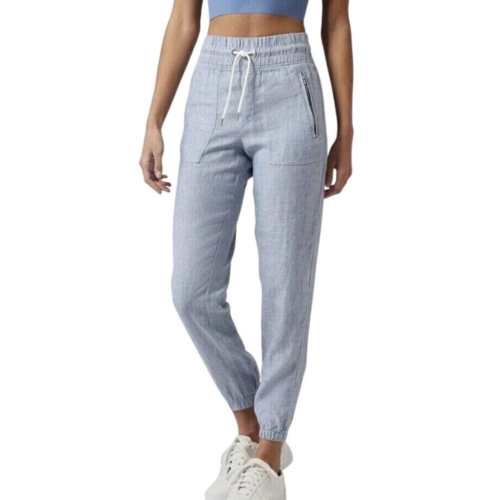 Athleta Cabo Linen Jogger Blue Size 4‎